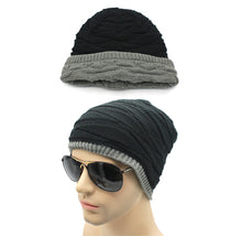 2016 classic  Leisure Beanies of head cap season with increasing  Sided  Knitted winter hat men Hip-Hop