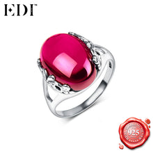 EDI 925 Sterling Silver Wedding Rings for Women Pink Natural Gemstones Ruby Thai Silver Rings Fine Jewelry Love Gifts